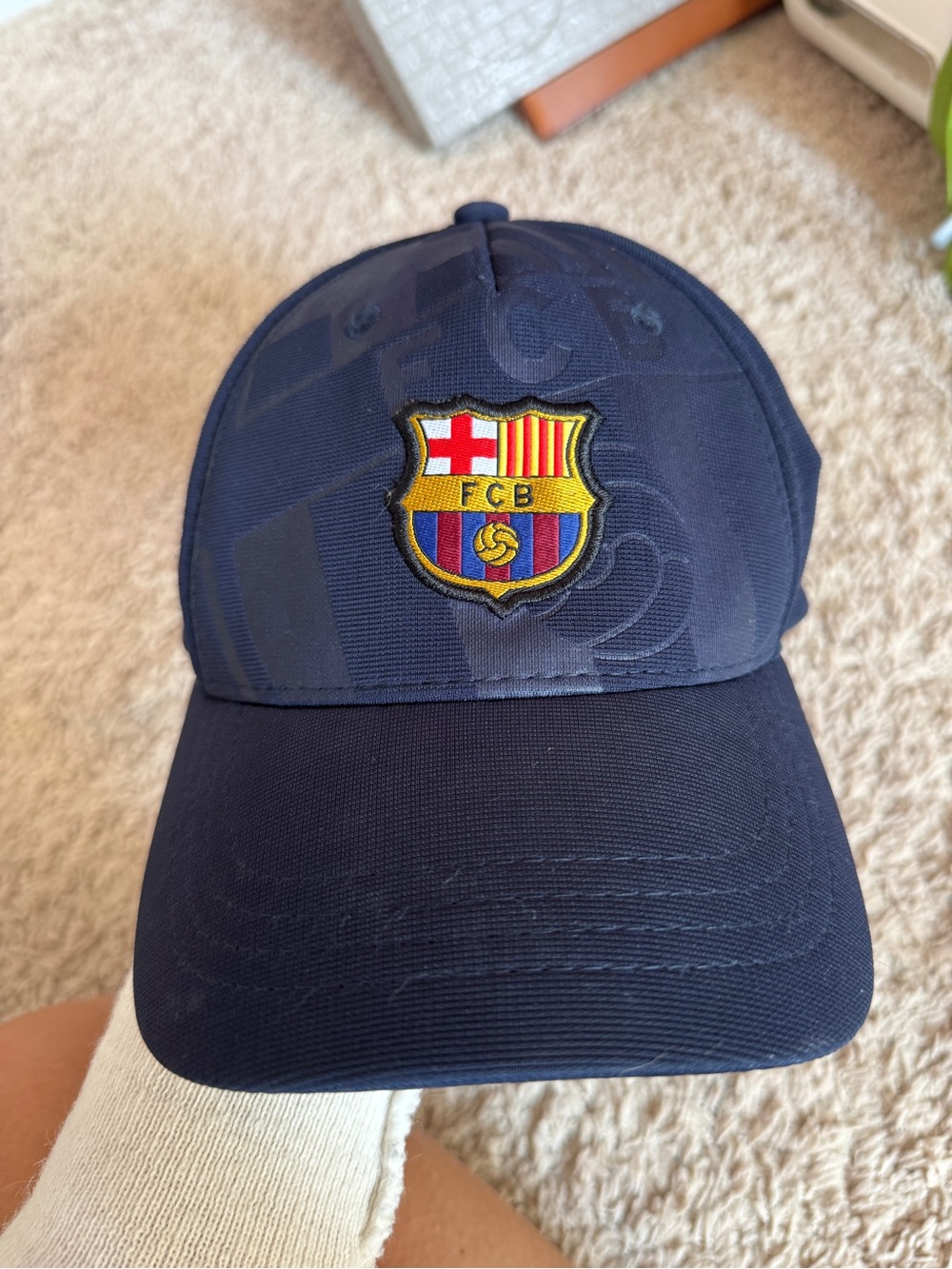 Barcelona FCB Football Hat Adjustable Cap Soccer Navy Sport